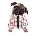 Red And White Tattersall Pattern Print Dog Zip Up Jacket