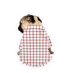 Red And White Tattersall Pattern Print Dog Zip Up Jacket