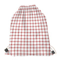 Red And White Tattersall Pattern Print Drawstring Bag