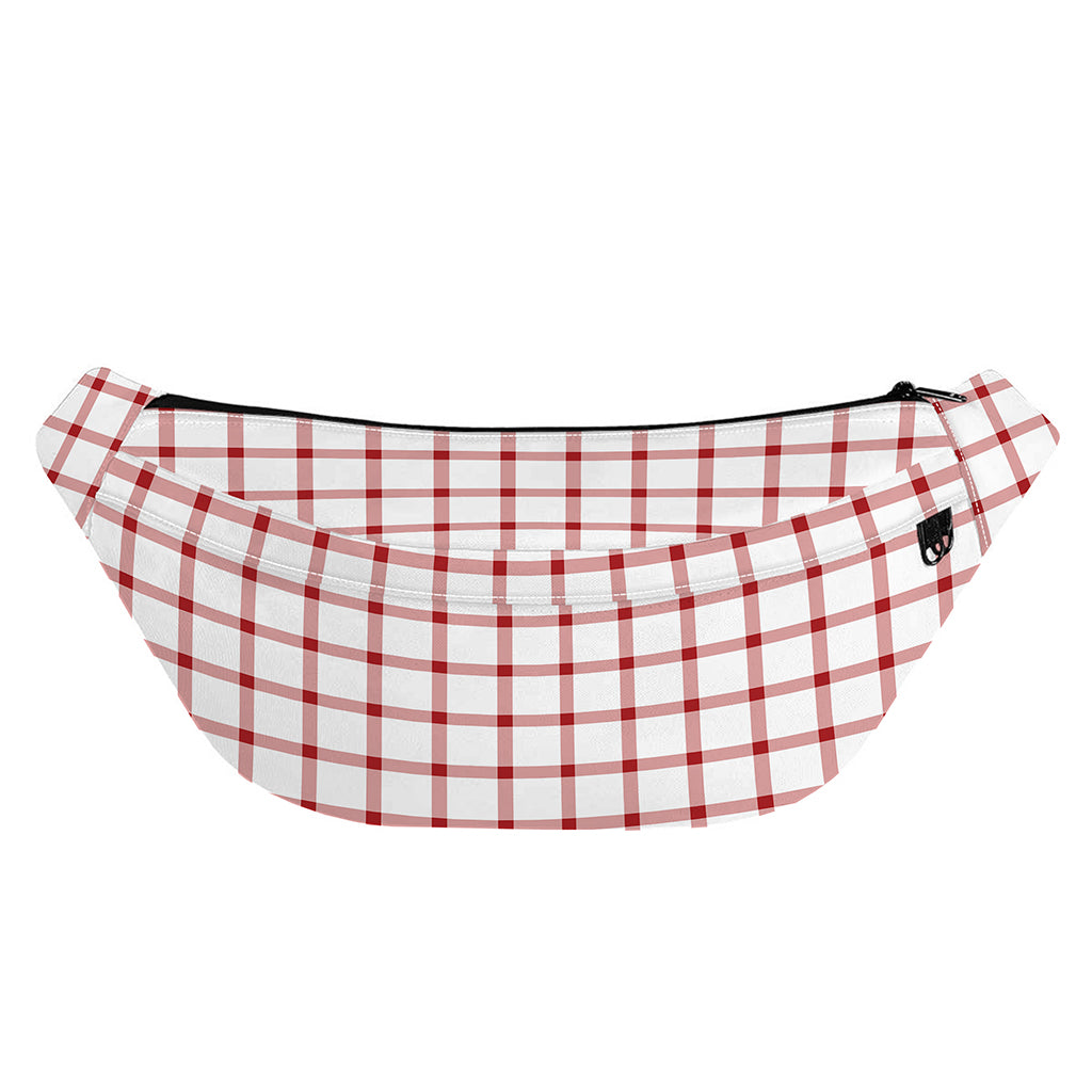 Red And White Tattersall Pattern Print Fanny Pack