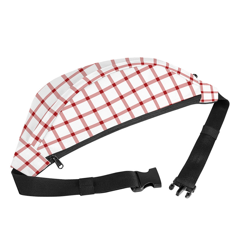 Red And White Tattersall Pattern Print Fanny Pack