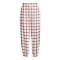 Red And White Tattersall Pattern Print Fleece Lined Knit Pants