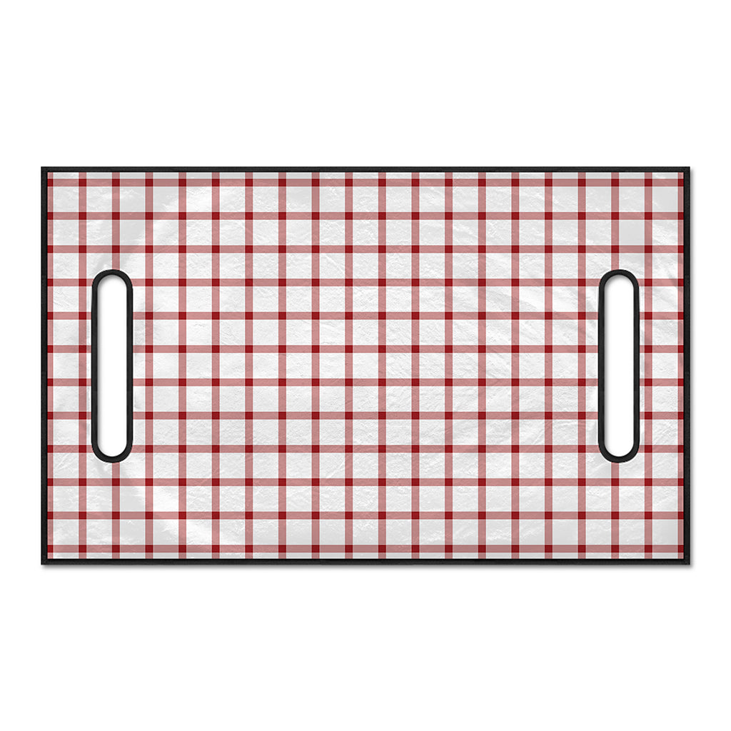 Red And White Tattersall Pattern Print Golf Cart Seat Cover