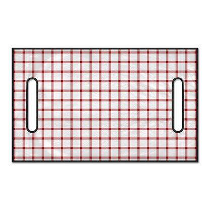 Red And White Tattersall Pattern Print Golf Cart Seat Cover