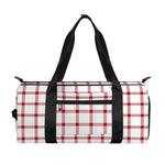 Red And White Tattersall Pattern Print Gym Bag