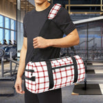 Red And White Tattersall Pattern Print Gym Bag