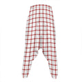 Red And White Tattersall Pattern Print Hammer Pants