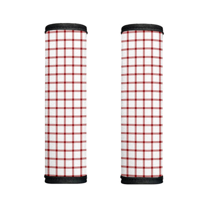 Red And White Tattersall Pattern Print Handle Covers
