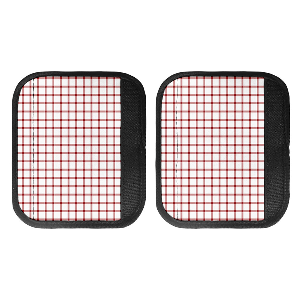 Red And White Tattersall Pattern Print Handle Covers