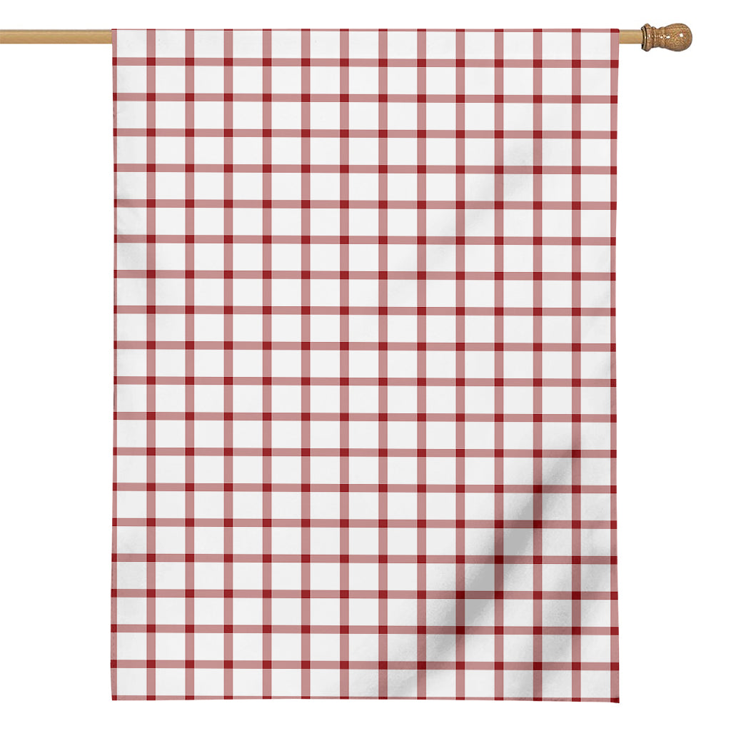 Red And White Tattersall Pattern Print House Flag