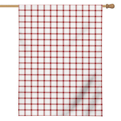 Red And White Tattersall Pattern Print House Flag