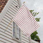 Red And White Tattersall Pattern Print House Flag
