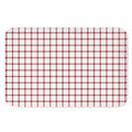 Red And White Tattersall Pattern Print Indoor Door Mat