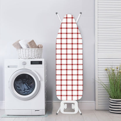 Red And White Tattersall Pattern Print Ironing Board Cover