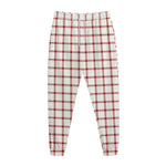 Red And White Tattersall Pattern Print Jogger Pants