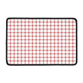 Red And White Tattersall Pattern Print Kitchen Mat