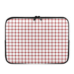 Red And White Tattersall Pattern Print Laptop Sleeve
