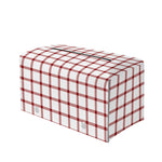 Red And White Tattersall Pattern Print Leather Tissue Box Cover