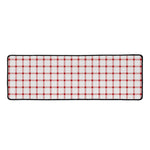 Red And White Tattersall Pattern Print Long Kitchen Mat