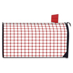Red And White Tattersall Pattern Print Mailbox Cover
