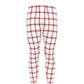 Red And White Tattersall Pattern Print Men's Leggings