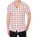 Red And White Tattersall Pattern Print Men's Shirt