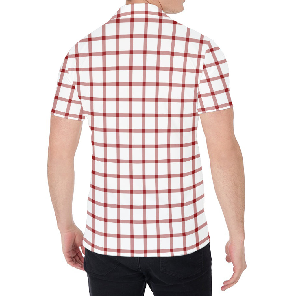 Red And White Tattersall Pattern Print Men's Shirt