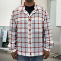 Red And White Tattersall Pattern Print Men's Shirt Jacket