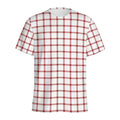 Red And White Tattersall Pattern Print Men's Athletic T-Shirt