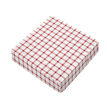 Red And White Tattersall Pattern Print Outdoor Seat Cushion Cover