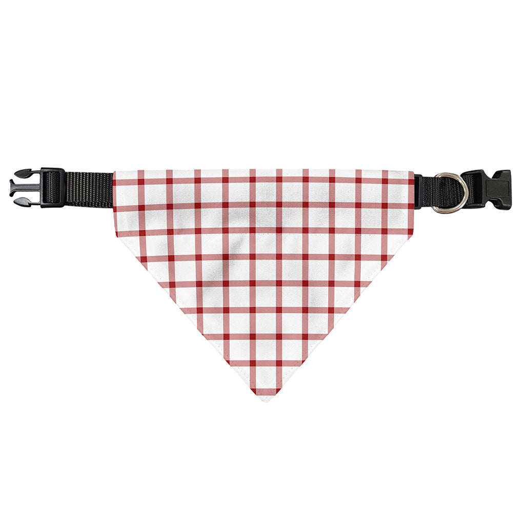 Red And White Tattersall Pattern Print Over The Collar Dog Bandana