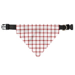 Red And White Tattersall Pattern Print Over The Collar Dog Bandana