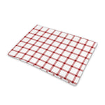 Red And White Tattersall Pattern Print Pet Cooling Mat Cover