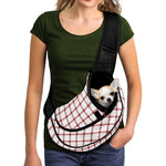 Red And White Tattersall Pattern Print Pet Sling Carrier
