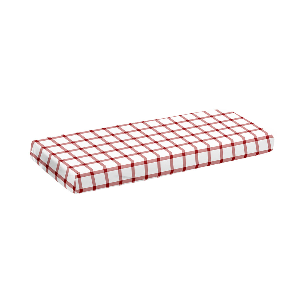 Red And White Tattersall Pattern Print Piano Keyboard Cover
