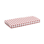 Red And White Tattersall Pattern Print Piano Keyboard Cover