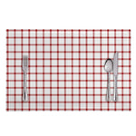 Red And White Tattersall Pattern Print Placemat