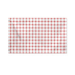 Red And White Tattersall Pattern Print Polyester Flag