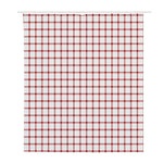 Red And White Tattersall Pattern Print Polyester Shower Curtain