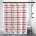 Red And White Tattersall Pattern Print Premium Shower Curtain