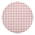 Red And White Tattersall Pattern Print Round Blanket