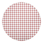 Red And White Tattersall Pattern Print Round Blanket