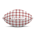 Red And White Tattersall Pattern Print Rugby Ball