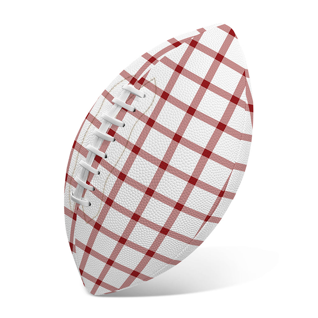 Red And White Tattersall Pattern Print Rugby Ball