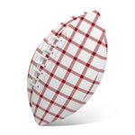 Red And White Tattersall Pattern Print Rugby Ball