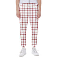 Red And White Tattersall Pattern Print Joggers