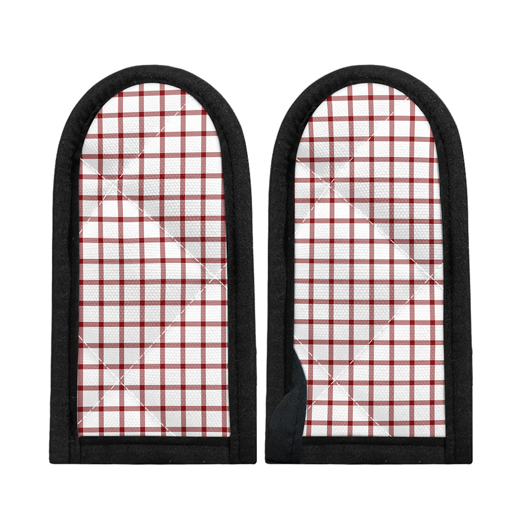 Red And White Tattersall Pattern Print Skillet Handle Cover