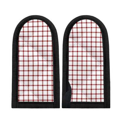 Red And White Tattersall Pattern Print Skillet Handle Cover