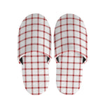 Red And White Tattersall Pattern Print Slippers