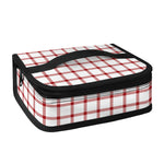 Red And White Tattersall Pattern Print Small Lunch Bag
